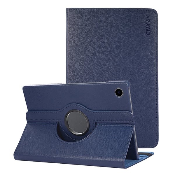 HAT-PRINCE Samsung Galaxy Tab A8 10.5 (2021) læderetui med litchi-tekstur - Mørkeblå HAT-PRINCE Samsung Galaxy Tab A8 10.5 (2021) læderetui med litchi-tekstur - Mørkeblå