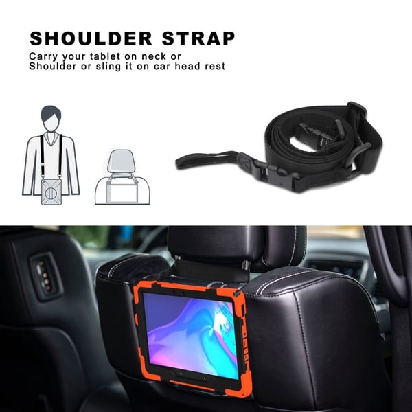 Samsung Galaxy Tab Active Pro / Active4 Pro X-formet silikoneovertræk med strop - Orange