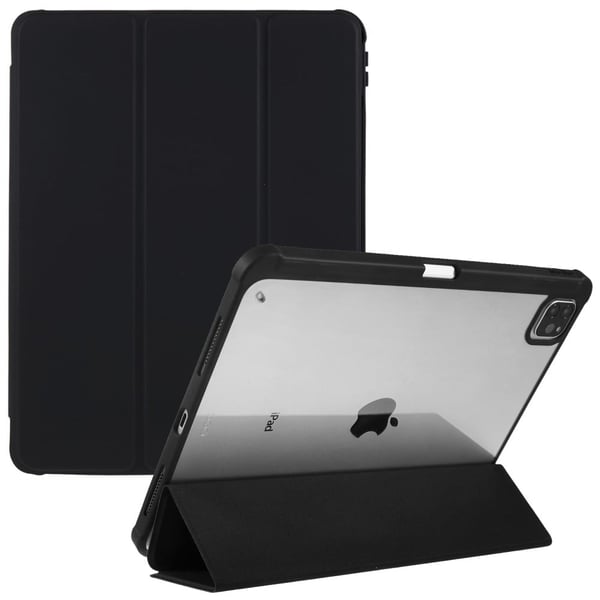 iPad Pro 12.9 (2022) / (2021) / (2020) trefoldig skinn- og akrylveske - Svart iPad Pro 12.9 (2022) / (2021) / (2020) trefoldig skinn- og akrylveske - Svart