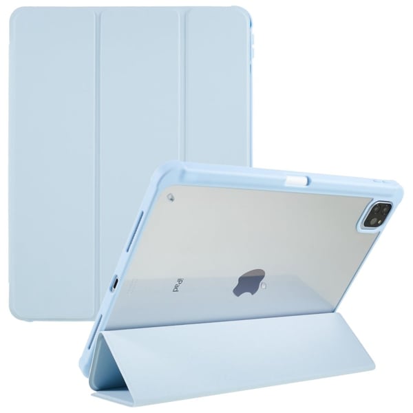 iPad Pro 12.9 (2022) / (2021) / (2020) kolmiosainen nahka- ja akryylikotelo - Vauvasininen