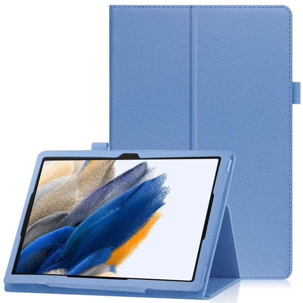 Foldbart etui med Lichi-tekstur til Samsung Galaxy Tab A8 10.5 (2021) - Babyblå