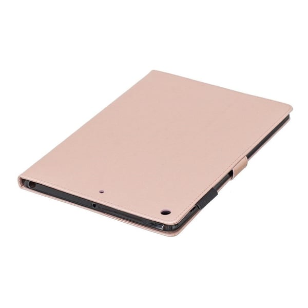 iPad 10.2 (2019) forlaget blomst strålende skinn flip etui - Rose Gold