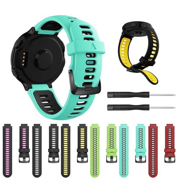 Garmin Forerunner 735XT / 220 / 230 / 235 / 620 / 630 cool silikone Urrem - Rød / Sort