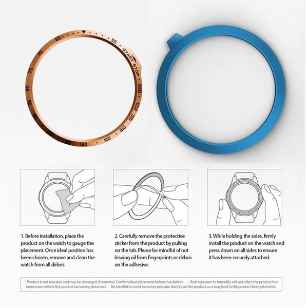 Garmin Fenix 6S / 6S Pro numerisk mønster rustfrit stål bezel - Rødguld / Sort