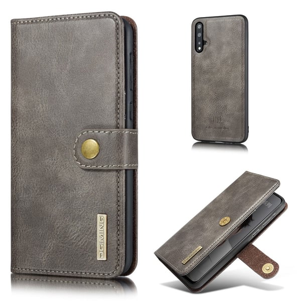 DG.MING Huawei Nova 5 2-in-1 Wallet Etui - Grå DG.MING Huawei Nova 5 2-in-1 Wallet Etui - Grå
