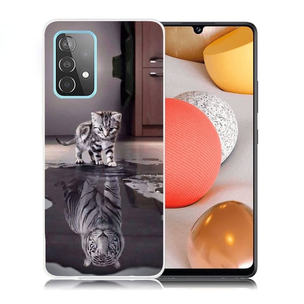 Deco Samsung Galaxy A52 5G Etui - Katt og Tiger