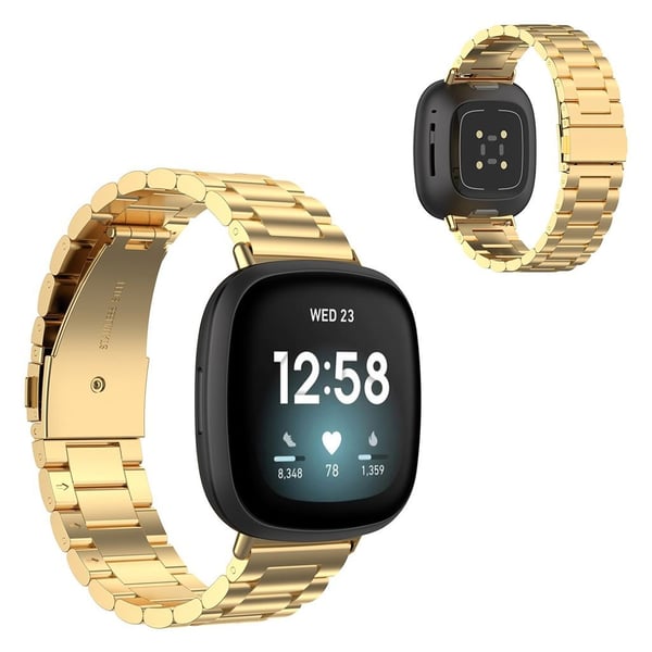 Fitbit Sense / Versa 3 klokkerem i rustfritt stål - Gull