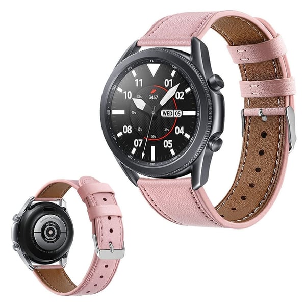 ægte læder rem til Samsung Galaxy Watch 3 (45mm) - pink ægte læder rem til Samsung Galaxy Watch 3 (45mm) - pink