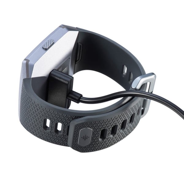Fitbit Ionic Smartti Kellon Ranneke USB Lataus Johto Kaapeli - Musta