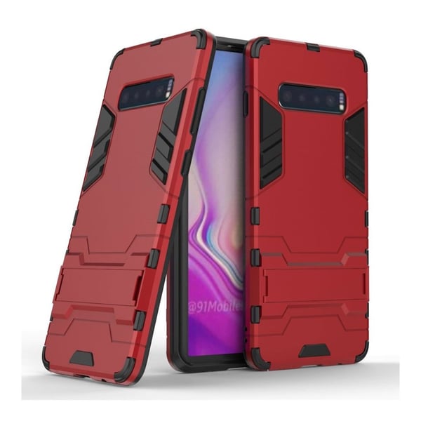 Samsung Galaxy s10 Plus Kul Guard Kickstand Hybrid Etui - Rød