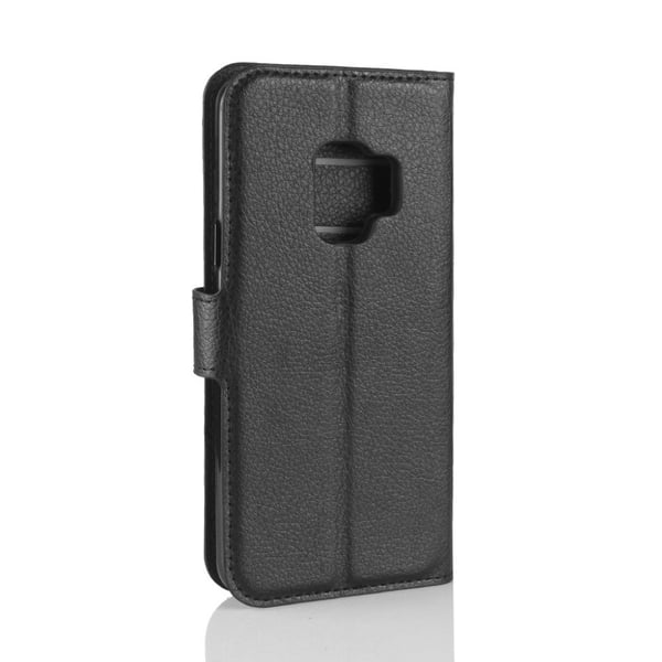 Samsung Galaxy S9 Etui laget av kunstlær og silikon - Svart