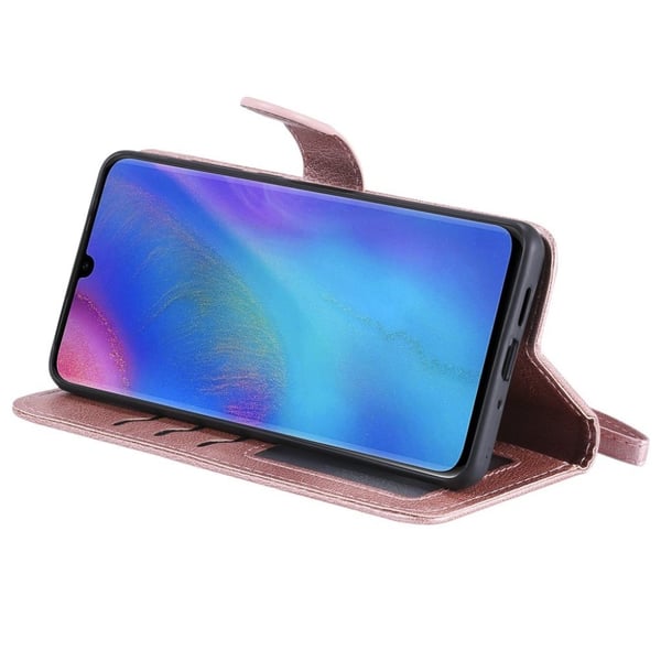 Huawei P Smart aftageligt læderflip etui - Rosa Guld