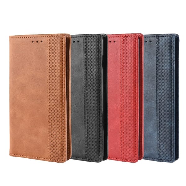 Samsung Galaxy s10 Vintage Stil Skinnetui - Svart