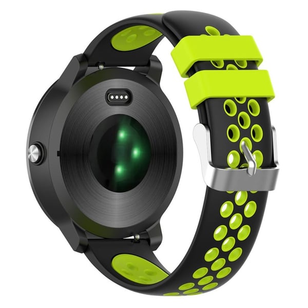 20mm Garmin Vivoactive 3 Dual-Color Silikon Klokkereim - Svart / Grønn Hole