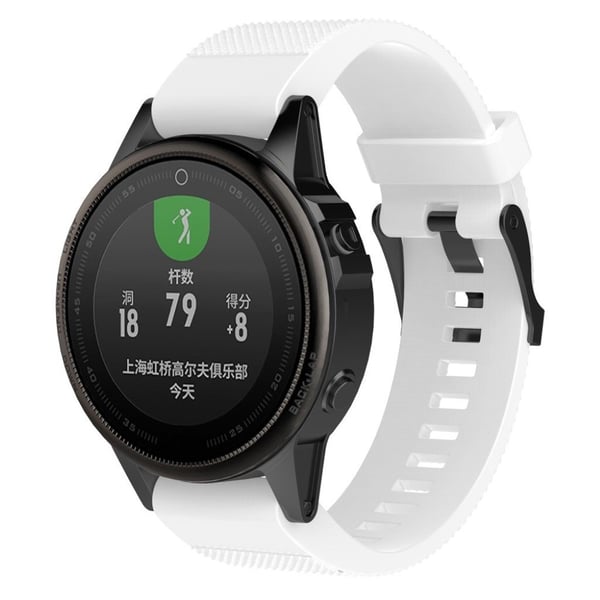 Garmin Fenix 5S klokkereim av teksturert silikon - hvit