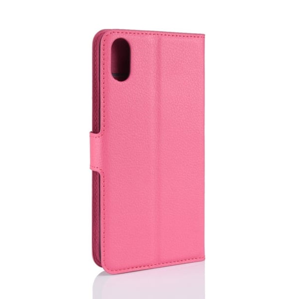 iPhone Xr litchi tekstur læder flip cover - Rose