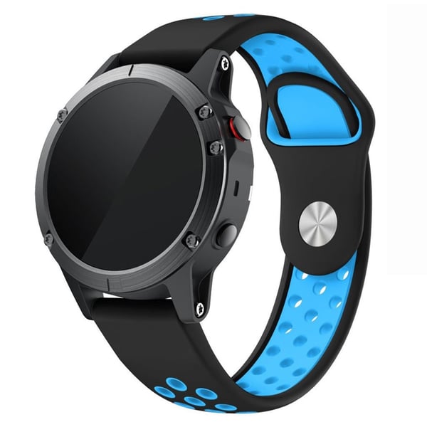22mm Garmin Forerunner 935 / Quatix 5 / Fenix 5 / Fenix 5 Plus / Approach S60 kaksivärinen silikoninen ranneke - Musta / Musta 22mm Garmin Forerunner 935 / Quatix 5 / Fenix 5 / Fenix 5 Plus / Approach S60 kaksivärinen silikoninen ranneke - Musta / Musta