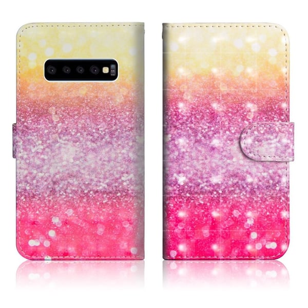 Samsung Galaxy s10 Plus Lommeboketui Med Mønster Og Lysspotter - Fargemønster Samsung Galaxy s10 Plus Lommeboketui Med Mønster Og Lysspotter - Fargemønster