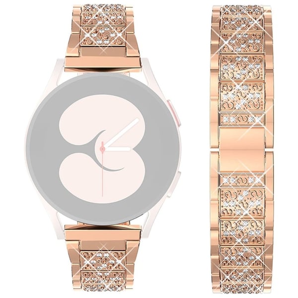 22 mm universal urrem med rhinestone-dekor - Rose Gull