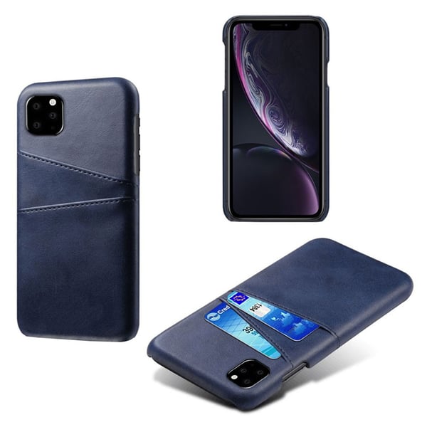 KSQ dobbelt kortspor vegansk læder belagt stødsikkert etui iPhone 11 Pro 5,8 tommer (2019) - Blå