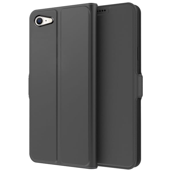 Glat og tyndt premium iPhone SE (2022) / iPhone SE 2020 / iPhone 7 læderetui - Sort
