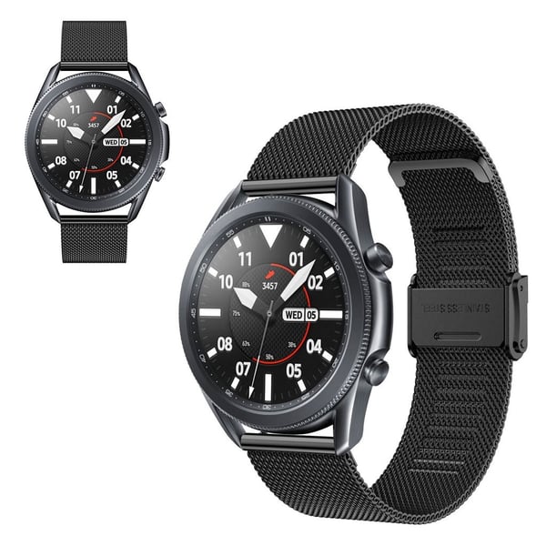 Samsung Galaxy Watch 3 (45 mm) klokkerem i rustfritt stål + spenne - Svart