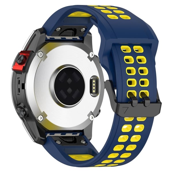 26 mm dobbeltfarvet urrem til Garmin-ur - Blå / Gul