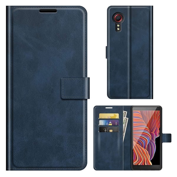 Wallet-style Læder Etui til Samsung Galaxy Xcover 5 - Blå