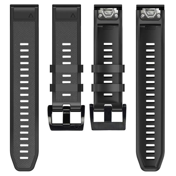 26 mm dobbeltfarvet urrem til Garmin-ur - Carbon Aske / Sort
