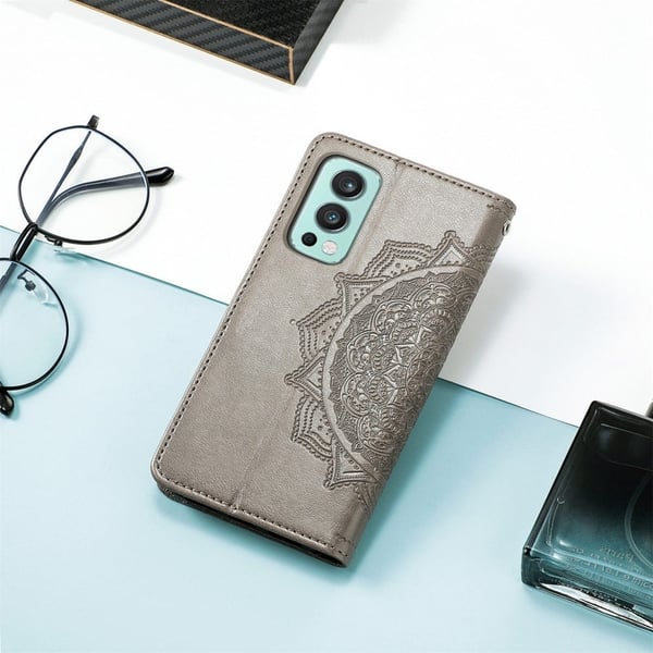 Mandala OnePlus Nord 2 5G Läppäkotelo - Harmaa