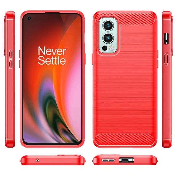 Carbon Flex Etui OnePlus Nord 2 5G - Rød