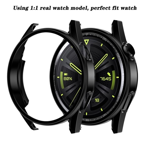 Huawei Watch GT 3 (42mm) galvanointikehys karkaistulla lasilla - Musta