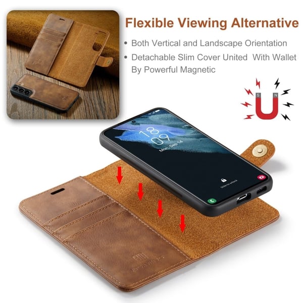 DG.Ming Samsung Galaxy S22 2-in-1 Lommebok Etui - Brun