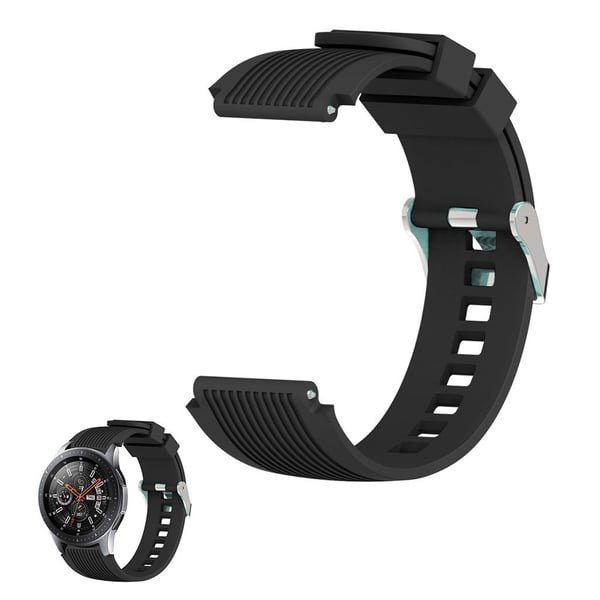 22 mm Universal line etset klokkerem i silikon - Svart