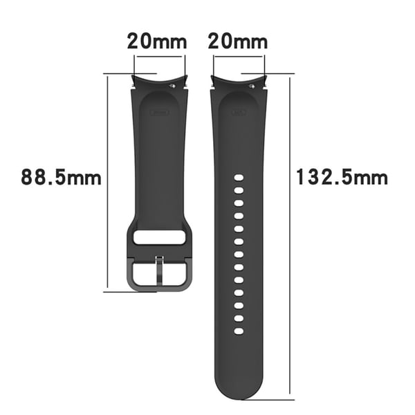 20 mm klokkerem i silikon med fargespenne til Samsung Watch - Lilla Lilla