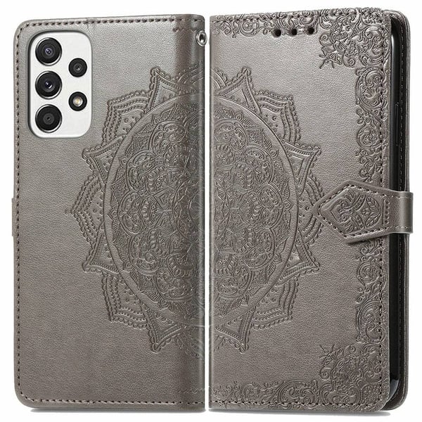 Mandala Samsung Galaxy A53 5G Flippetui - Grå