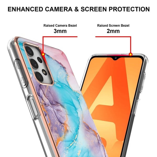 Marmordesign Samsung Galaxy A13 4G deksel - Melkevei Marmor Blå