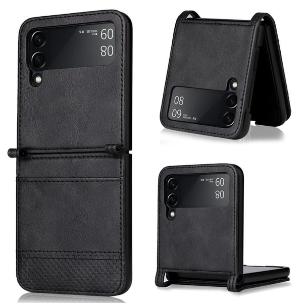 Bofink Vintage läder Samsung Galaxy Z Flip3 5G fodral - Svart Bofink Vintage läder Samsung Galaxy Z Flip3 5G fodral - Svart