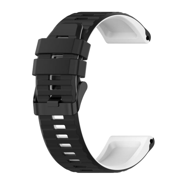 22 mm dobbeltfarvet silikoneurrem til Garmin-ur - Sort / Hvid