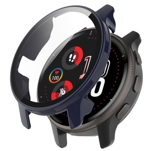 Garmin Venu 2 Plus-cover med skærmbeskyttelse af hærdet glas - Mørkeblå