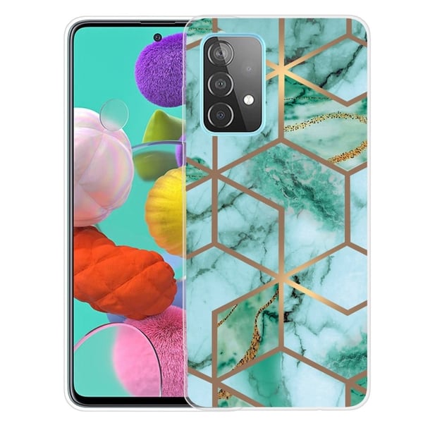 Marble Samsung Galaxy A53 5G Etui - Smaragd Terning Mønster