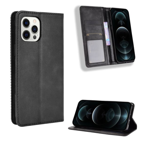 Bofink Vintage iPhone 13 Pro Max Nahkakotelo - Musta