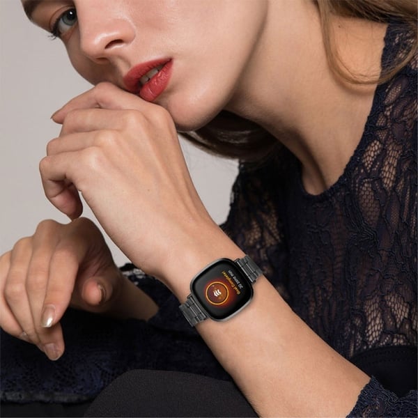 Fitbit Sense / Versa 3 hartsihelmikellon hihna - Läpinäkyvä Musta