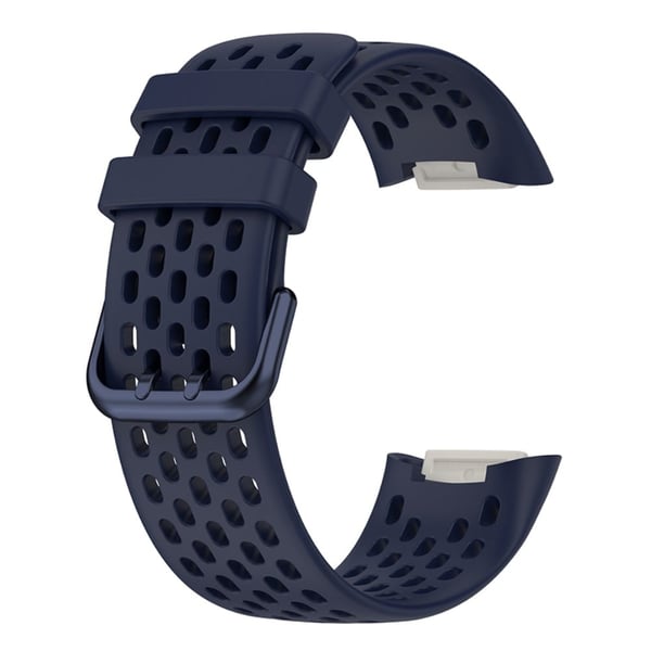 Fitbit Charge 5 åndbar urrem i silikone - Marine Blå