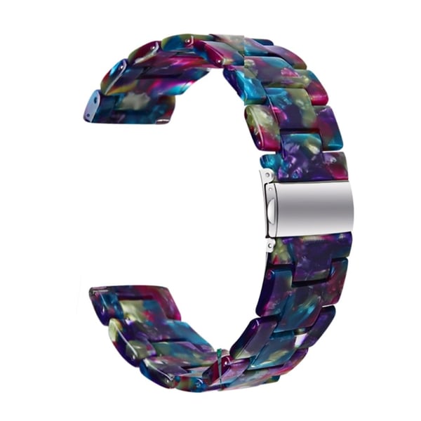 20 mm glat resin urrem til Garmin-ur - Lilla / Grøn