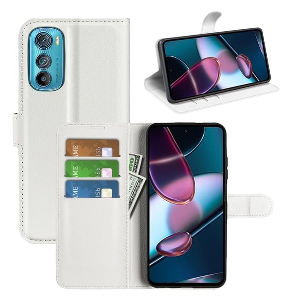Klassisk Motorola Edge 30 flip etui - Hvid