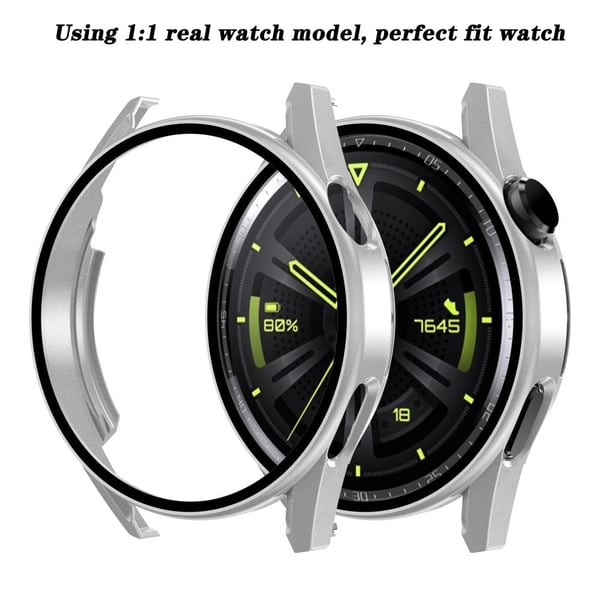Huawei Watch GT 3 (46 mm) galvaniseringsramme med herdet glass - Sølv