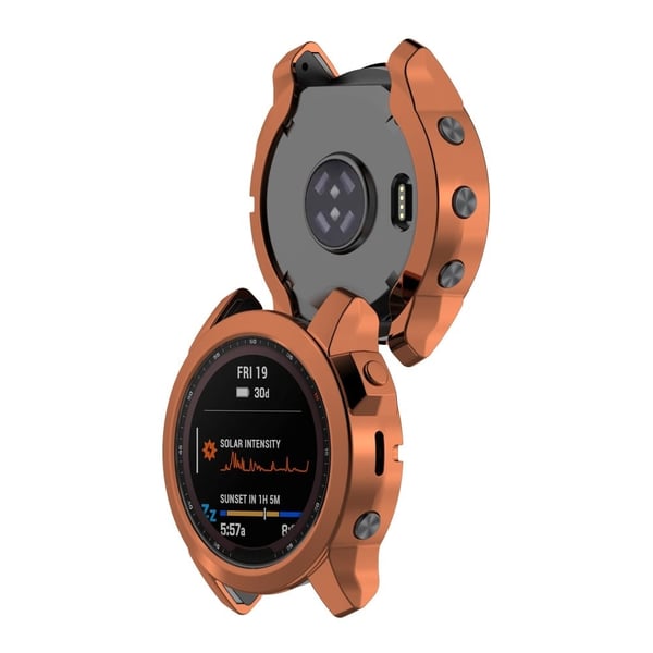 Garmin Fenix 7 / 7 Solar / 7 Sapphire Solar galvaniseringsovertræk - Rødguld