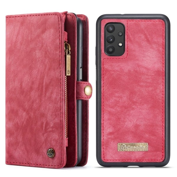CaseMe Samsung Galaxy A32 5G Lommebok med Glidelås - Rød