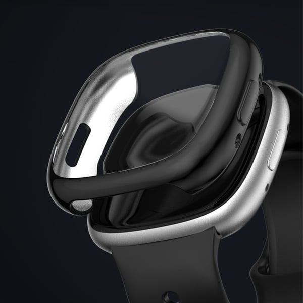 Fitbit Versa 4 elektropläteringsram - Svart
